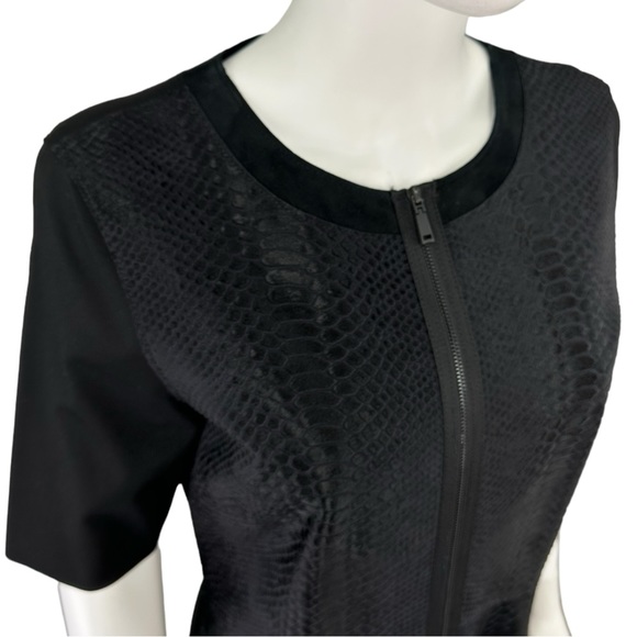 TAHARI Black Genuine Leather CORALIE Dress - Picture 5 of 9